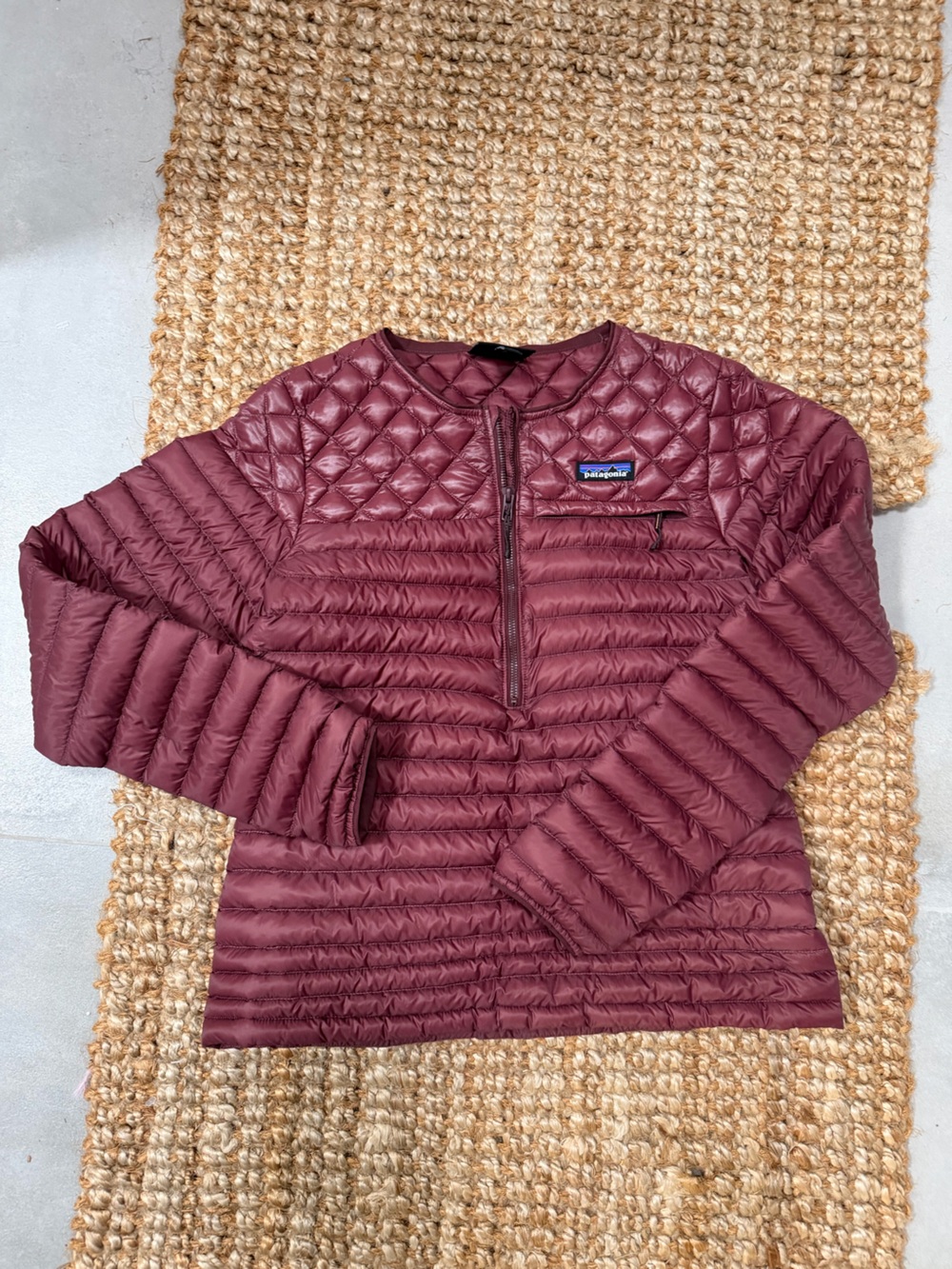Patagonia Women's Burgundy Quilted Half-Zip Pullover